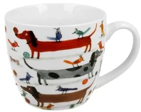Kutyás porcelán bögre 460 ml papír díszcsomagolással Long Dogs