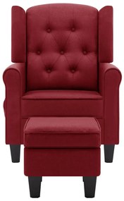 bordó szövet masszázsfotel lábtartóval