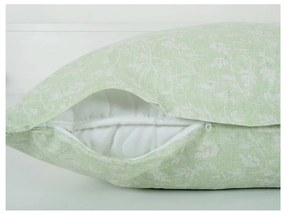 Zöld egyszemélyes krepp ágyneműhuzat 140x200 cm Green Flowers – B.E.S.