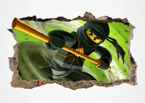 Tökéletes gyerek dekorációs matrica NINJA GO 120 x 74 cm