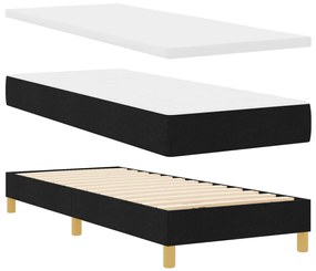 Boxspring ágy matraccal és LED-del - Fekete 80x200 cm Szövet