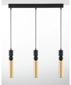 Jupiter 2007 - Csillár zsinóron ALAS 3xGU10/10W/230V arany/fekete