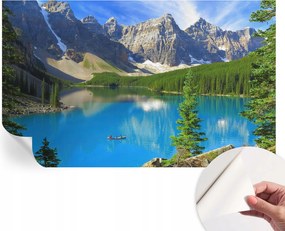 Öntapadós tapéta Fali furnér 3D hatás Hegyi tó 416x254 cm