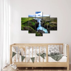 Egy kép a vízesésről a sziklák között (150x105 cm)