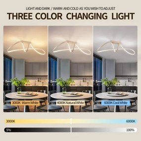 Brilagi-LED Fényerőszabályozható felületre szerelhető csillár TWISTER LED/60W/230V 3000-6000K bézs+távirányító