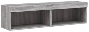 2 db szürke sonoma színű TV-szekrény LED-ekkel 60x30x30 cm