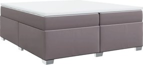 vidaXL szürke műbőr rugós ágy matraccal 200 x 200 cm