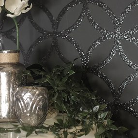 Arthouse Signature 1 Sequin Geometric fekete flitteres vlies tapéta – 921708