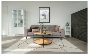 Natúr színű kerek dohányzóasztal tölgyfa dekoros asztallappal ø 80 cm Vita – House Nordic