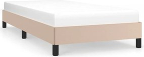 vidaXL cappuccino színű műbőr ágykeret 100x200 cm