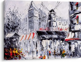 Kép - utca Párizsban, olajfestmény (70x50 cm)
