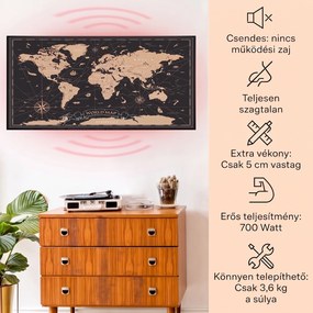 Klarstein Wonderwall Air Art Smart, infravörös hősugárzó, 120 x 60 cm, 700 W, éjszakai térkép