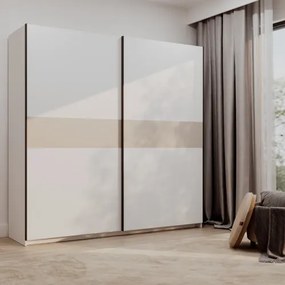 BERNO ruhásszekrény, 200 cm | Fehér + Kasmír