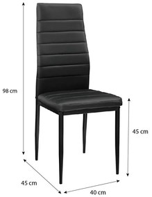 Maasix WGBS Magasfényű Fehér-Fekete 8 személyes étkezőszett Fekete Coleta székekkel N