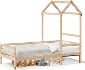 vidaXL tömör fenyőfa kanapéágy tetővel 80 x 200 cm