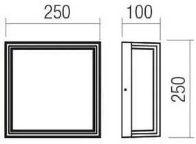 Redo 90565 - LED Kültéri fali lámpa QUADRIS LED/20W/230V IP54 antracit