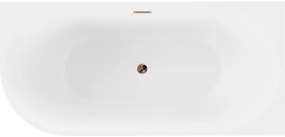 Mexen Mia, szabadon álló sarokkád, jobb, 170 x 80 cm, fehér, rózsaszín arany túlfolyó, 52691708000P-60