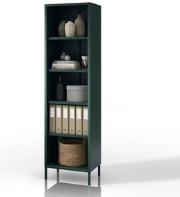 Könyvespolc MARIO, 500 x 1800 x 350 mm, Modern: palack zöld szín