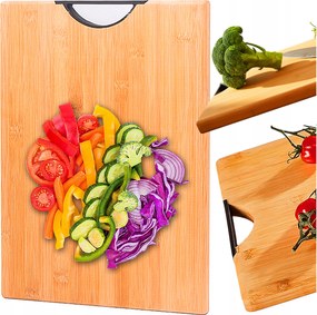 Tömör Bambusz Deszka XL 40x30 cm fekete konyhai vágófogantyúval