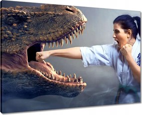 Vászonkép 70x50 Erős támadás Dinoszaurusz