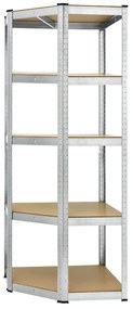 Juskys Sarok polc Basic 180x70x40 cm - ezüst