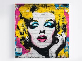 Vászonkép Canvas Fal Tégla Graffiti Pop Art Portré Nő 40x40