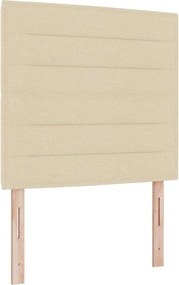 vidaXL Boxrugós ágy matracmal leddel Krém 80 x 200 cm szövet