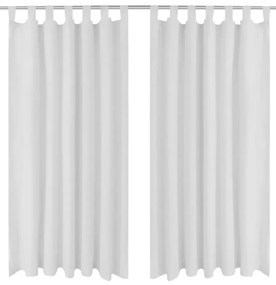 vidaXL 2 db fehér mikroszatén függöny karikákkal 140 x 175 cm