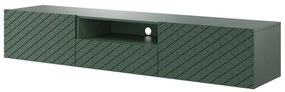 SCALIA 190 2K1SZ TV-szekrény, nyitott polccal, falra szerelhető - matt sötétzöld