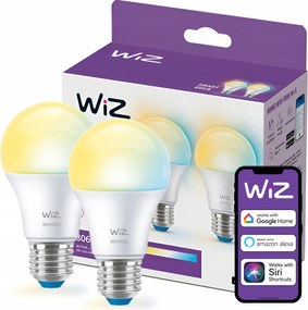 2x Led izzó E27 A60 8W 60W 2700-6500K Smart WiFi WiZ alkalmazás