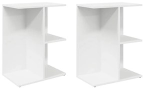 éjjeliszekrények 2 db fehér 46,5x29x61 cm gépelt fa