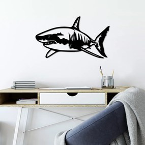 Shark fém fali dekoráció, 50×28 cm