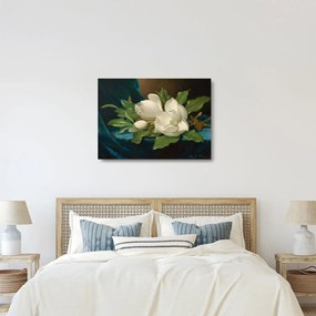 Üveg kép - Martin Johnson Heade, Giant Magnolias on a Blue Velvet Cloth, reprodukciók (70x50 cm)