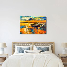 Kép - Hajó naplementekor (90x60 cm)