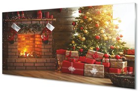 Üvegképek Kandalló Karácsonyi ajándékok 100x50 cm