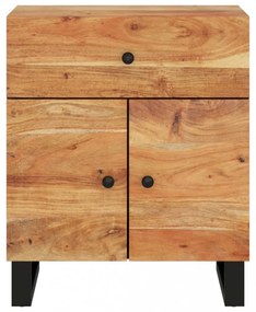 vidaXL tömör akácfa és szerelt fa éjjeliszekrény 50 x 33 x 60 cm