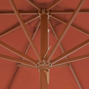 terrakotta kültéri napernyő farúddal 300 cm