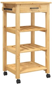 MONZA tömör fenyőfa konyhai kocsi 48 x 40 x 88,5 cm