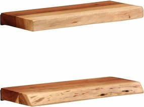 vidaXL 2 darab tömör akácfa fali polc 40x20x3,5 cm