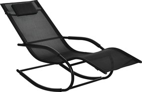 Outsunny Ergonomikus Függőszék Fejtámlával, Galvanizált Fém Karfákkal, Textilene, mérete: 63Sz x 160H x 88M cm - Fekete | Aosom