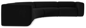 Fekete bársony sarokkanapé Ekahi – Makamii
