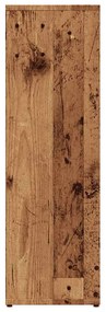 antik fa színű szerelt fa könyvszekrény 50x25x80 cm