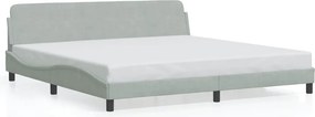 vidaXL világosszürke bársony ágykeret Dover 200 x 200 cm