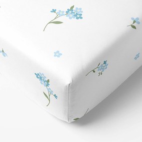 Goldea pamut körgumis lepedő - nefelejcsek 200 x 200 cm