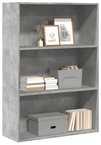 betonszürke szerelt fa könyvespolc 80 x 30 x 114 cm