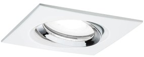 Paulmann 93674 Nova Plus fürdőszobai beépíthető lámpa, 93 mmx93 mm, négyzet, billenthető, fényerőszabályozható, króm, 4000K természetes fehér, GU10 foglalat, 470 lm, IP65
