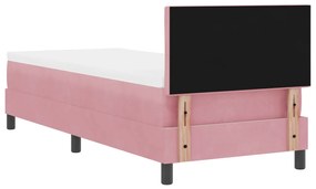 vidaXL Boxspring Ágy Mattal és LED Világítással Rózsaszín 80x200 cm Bársonyos