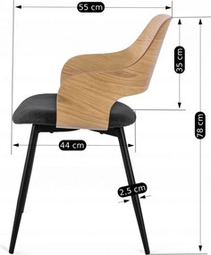 ORBI szék arany tölgy / fekete színben