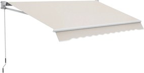 Outsunny Kézi Kihúzható Napernyő 200x250 cm Balkon Napernyő Fém Kurblival, Vízálló és UV-védelemmel ellátott Külső Roller Napernyő Kerthez, Teraszhoz,
