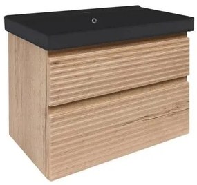 Naturel Savona Fürdőszobaszekrény mosdóval 78x53x45 cm tölgy matt SAVONA280DHU1B